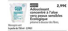 adoucissant cencentré à l'aloe vera peaux sensibles ecologiques