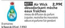 air wick désodorisant mèche eaux fraîches