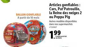 articles gonflabes : cars pat'patrouille la reine des neiges 2 ou peppa pig
