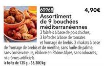 assortiment de 9 bouchées méditerranéennes