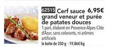 cerf sauce grand veneur et purée de patates douces