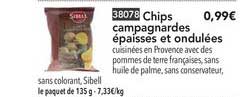 chips campagnardes épaisses et ondulées