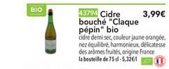 Cidre Bouché Claque Pépin Bio
