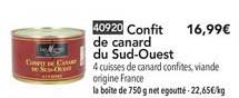 confit de canard du sud ouest
