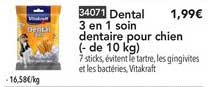 dental 3 en 1 dentaire pour chien (moins de 10kg)