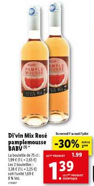 di'vin mix rosé pamplemousse babv -30% sur le 2eme