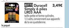 duracell simply 6 piles lr03 aaa