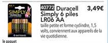 duracell simply 6 piles lr06 aa