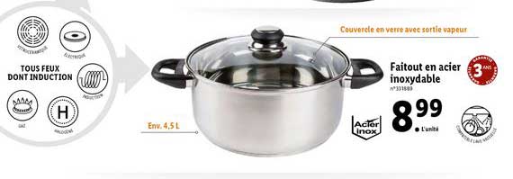 faitout en acier inoxydable