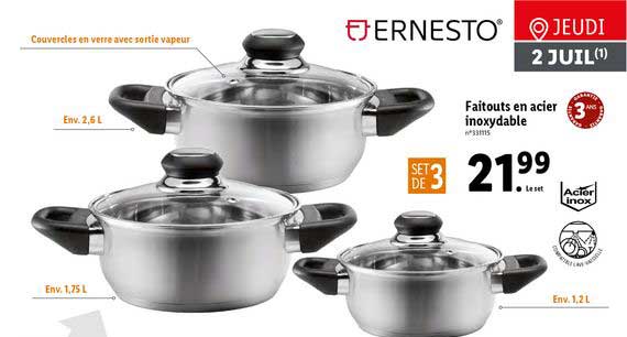 faitouts en acier inoxydable