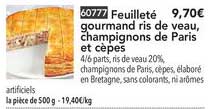 feuilleté gourmand ris de veau champignons de paris et cèpes