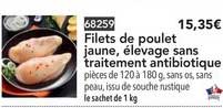 filets de poulet jaune élevage sans traitement antibiotique