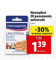 Hansaplast 20 Pansements Universels -30% De Remise Immédiate