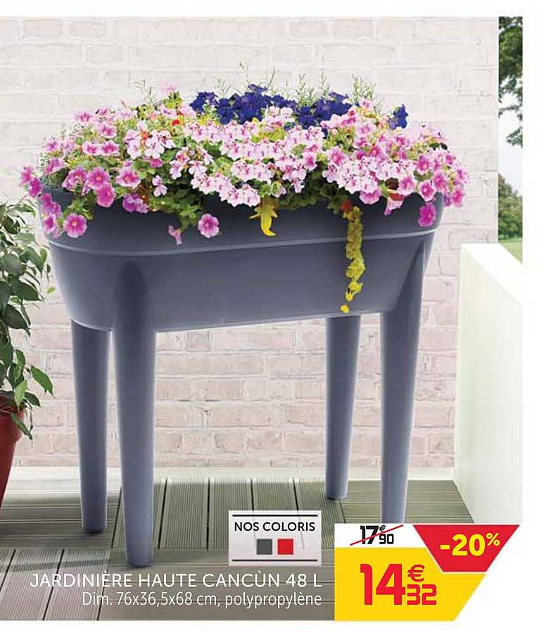 jardinère haute cancun 48 l