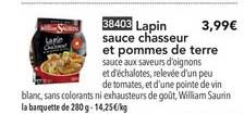 lapin sauce chasseur et pomme de terre