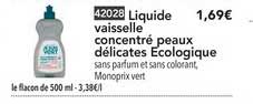 liquide vaisselle concentré peaux délicates ecologique