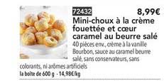 Mini Choux à La Crème Fouettée Et Cœur Caramel Au Beurre Salé