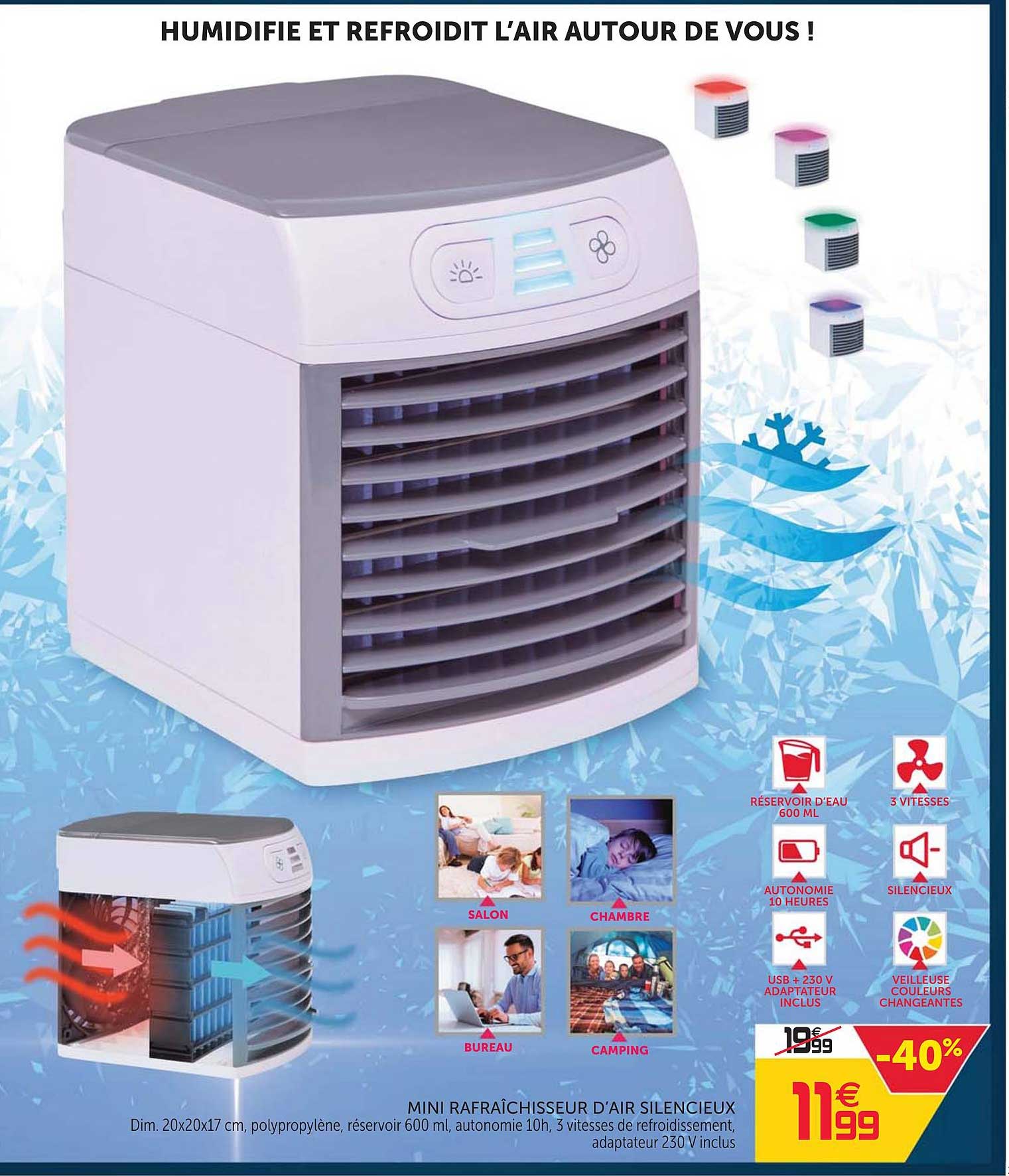 mini rafraîchisseur d'air silencieux