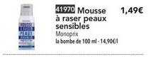 mousse à raser peaux sensibles