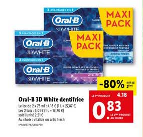 oral b 3d white dentifrice
