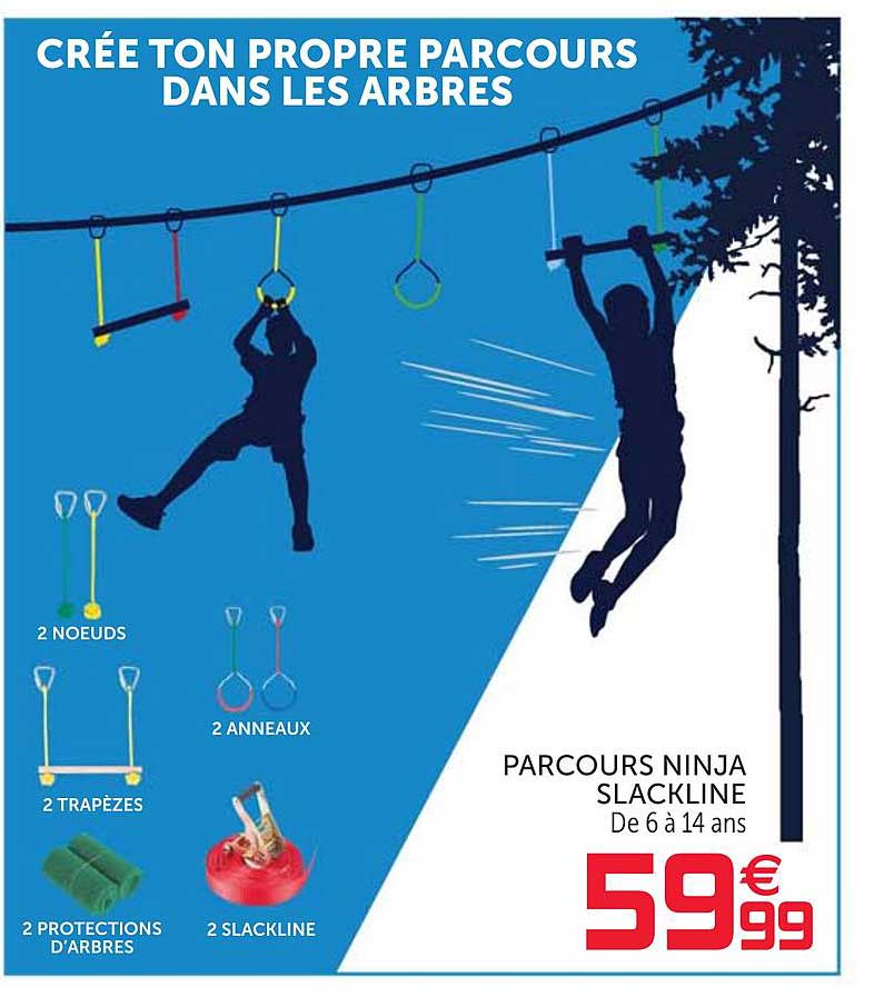 parcours ninja slackline