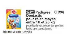 pedigree dentastix pour chien moyen entre 10 et 25 kg
