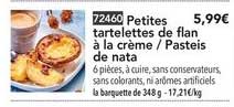 petites tartelettes de flan à la crème pasteis de nata