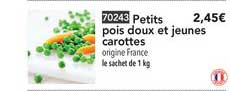 petits pois doux et jeunes carottes
