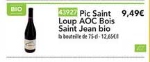 pic saint loup aoc bois saint jean bio