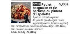 Poulet Basquaise Et Riz Parfumé Au Piment D'espelette