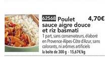 poulet sauce aigre douce et riz basmati