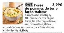 purée de pommes de terre façon traiteur