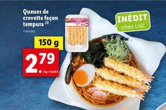 queues de crevette façon tempura