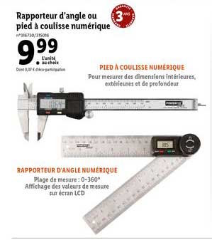 rapporteur d'angle ou pied à coulisse numérique