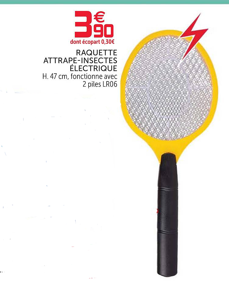 raquette attrape insectes électrique