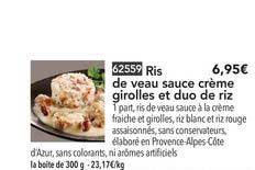 ris de veau sauce crème girolles et duo de riz