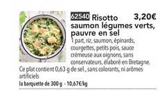 risotto saumon légumes verts pauvre en sel