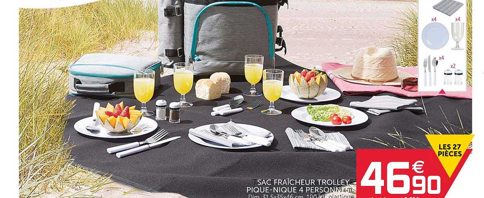 Sac Fraîcheur Trolley Pique Nique 4 Personnes