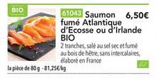 saumon fumé atlantique d'ecosse ou d'irlande bio