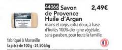 savon de provence huile d'argan