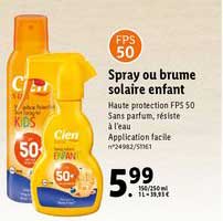 spray ou brume solaire enfant