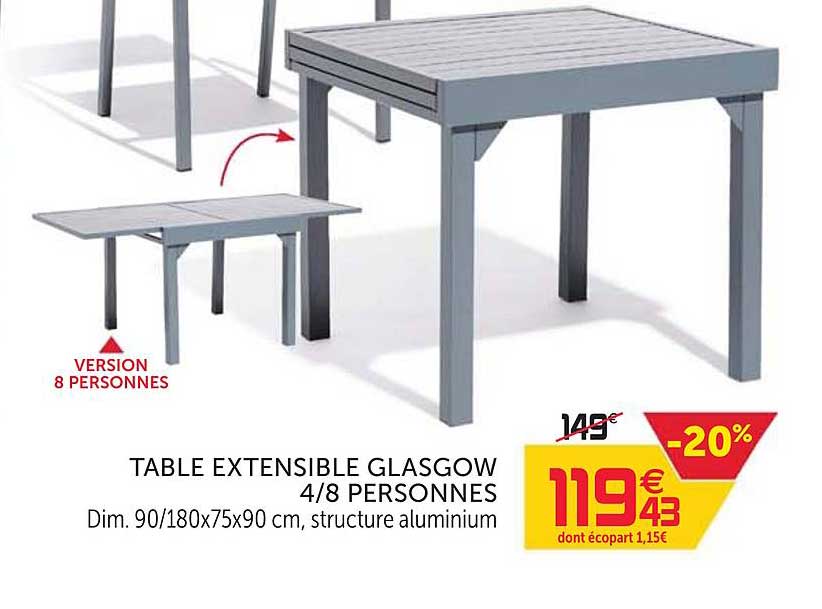 Table Extensible Glasgow 4 8 Personnes