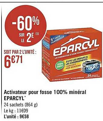activateur pour  fosse 100% minéral eparcyl