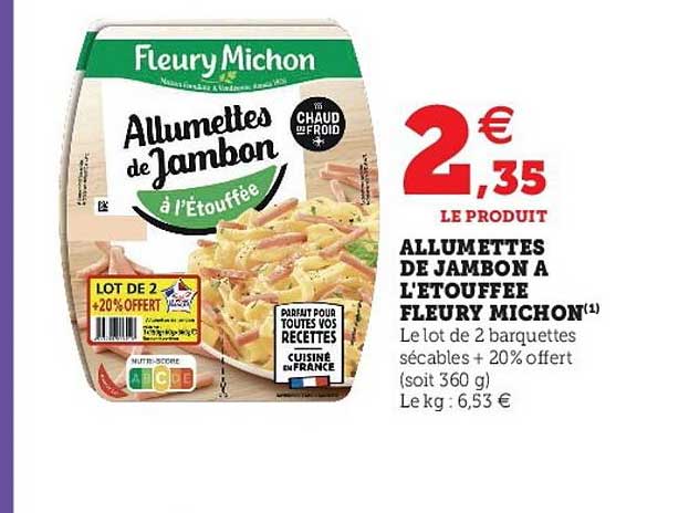 allumettes de jambon à l'étouffée fleury michon