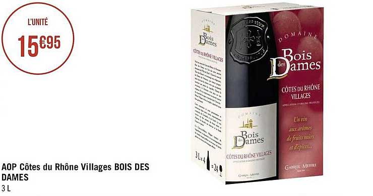 aop côtes du rhône villages bois des dames