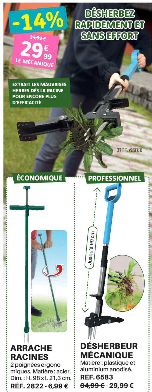 arrache racines désherbeur mécanique