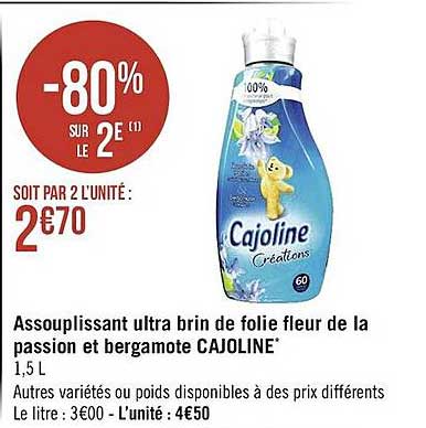 assouplissant ultra brin de folie fleur de la passion et bergamote cajoline