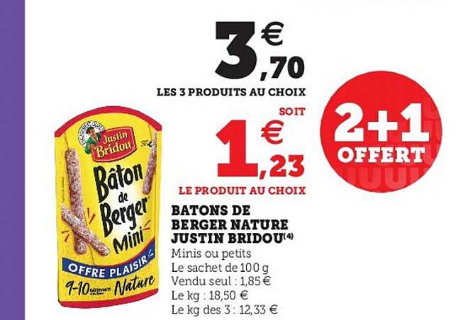 bâtons de berger nature justin bridou