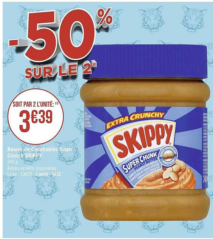 beurre de cacahuètes super crunch skippy