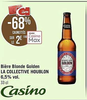 bière blonde golden la collective houblon 6,5% vol.